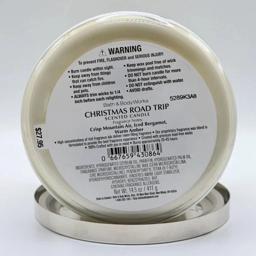 Bath and Body Works Christmas Road Trip Three Wick Candle - Picture 2 of 3